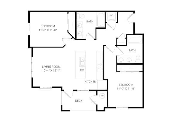 A black and white image of a floor plan for a house.
