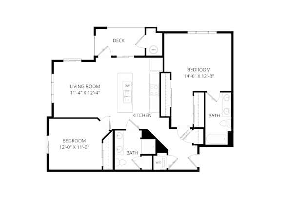 A black and white image of a house floor plan.