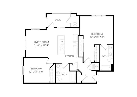 A black and white image of a house floor plan.