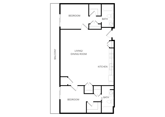 a floor plan of a 1 bedroom floor plan