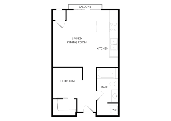 a floor plan of a 1 bedroom floor plan