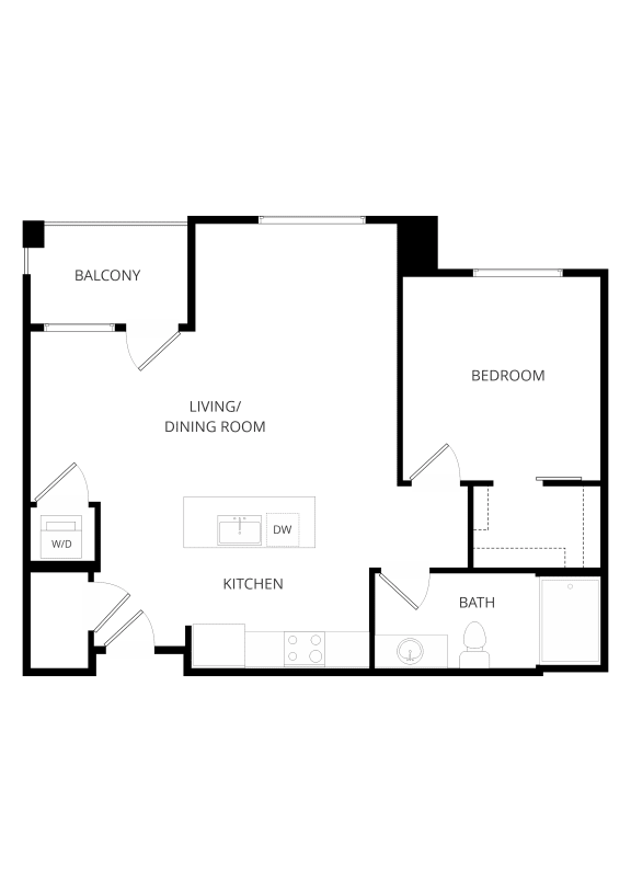 One Bedroom Floorplan