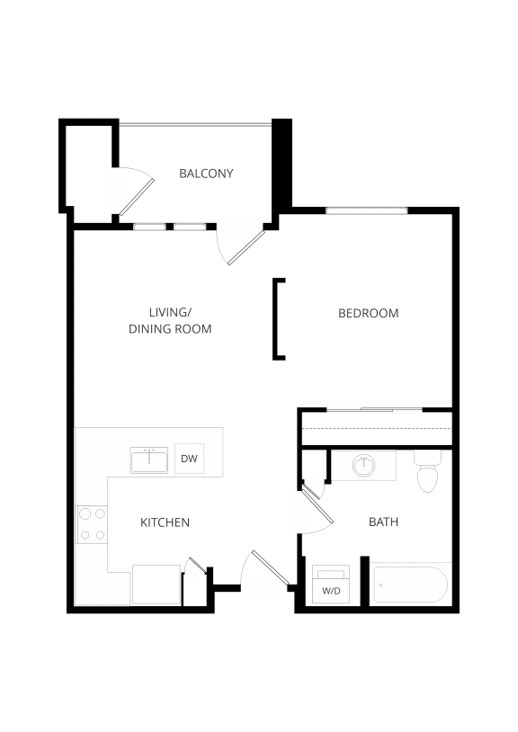 One Bedroom Floorplan