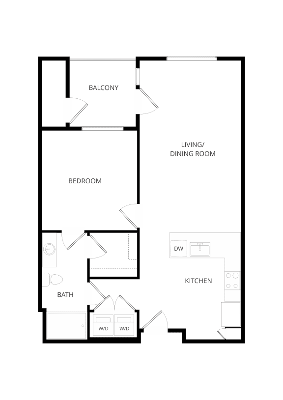 One Bedroom Floorplan