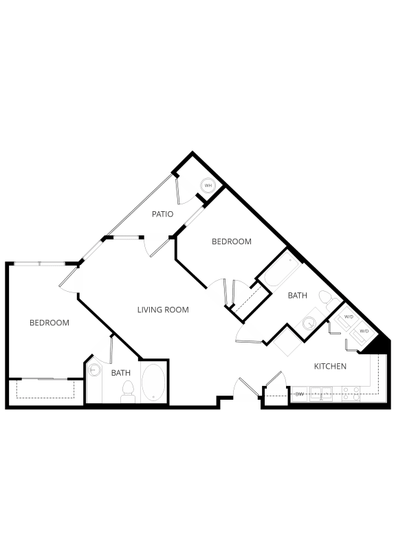 bedroom floor plan | luxury apartments in towson md | the southerly