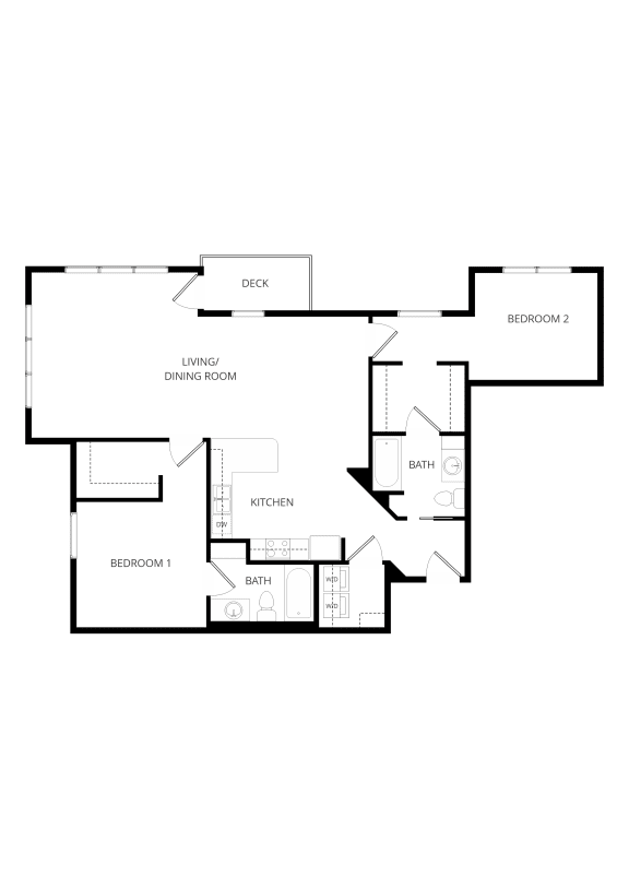 a floor plan of a house showing the bedrooms and the living room
