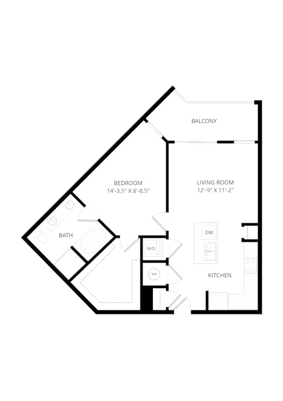 A black and white image of a floor plan for a home.