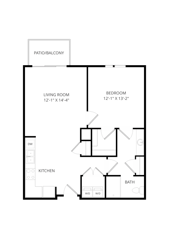 a floor plan of a house with a bedroom and a living room