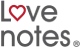 A graphic with the words "Love notes" in different fonts and sizes.