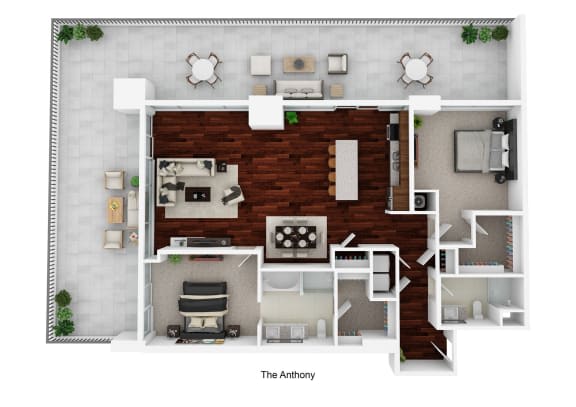 2 bedroom floor plan | the arthurian apartment homes