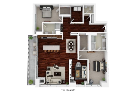 3d furnished floor plan | the edge at 450
