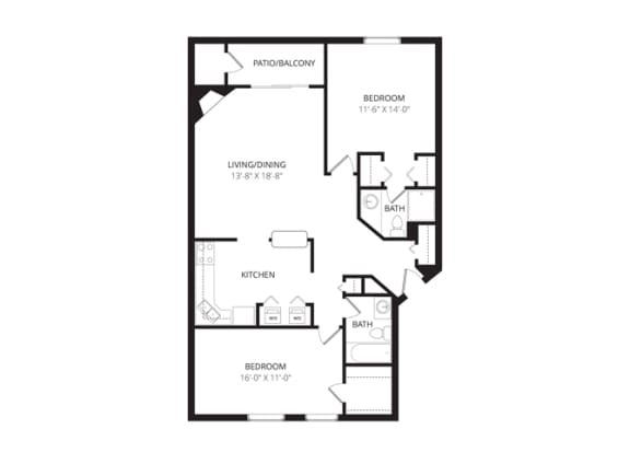 a floor plan of a bedroom apartment