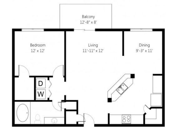this is a picture of a 1 bedroom floor plan