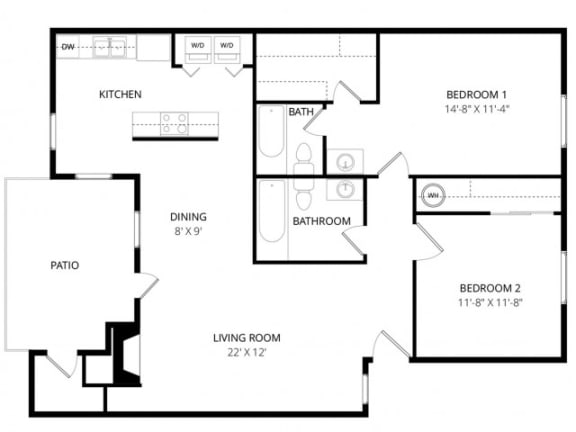 Floor Plan  Large 2 Bedroom