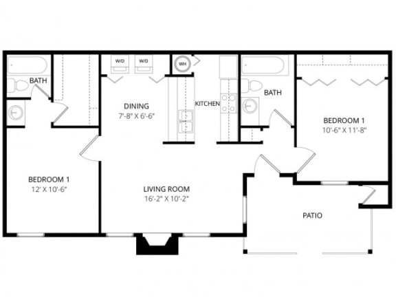 Floor Plan  Medium 2 Bedroom