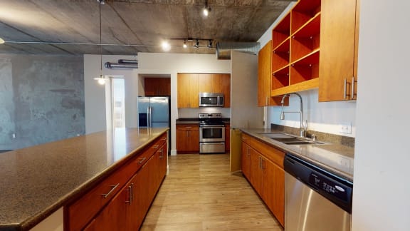 Penthouse Kitchen with stainles steel appliances