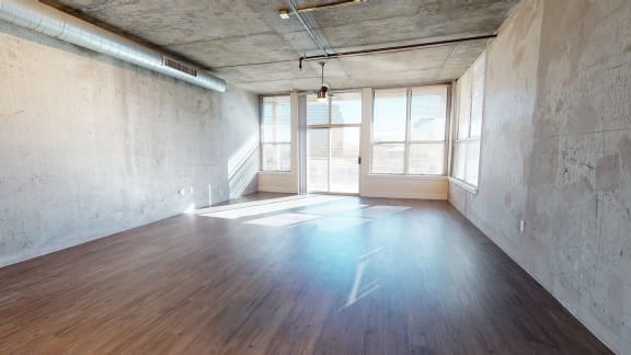 Living room with hardwood flooring