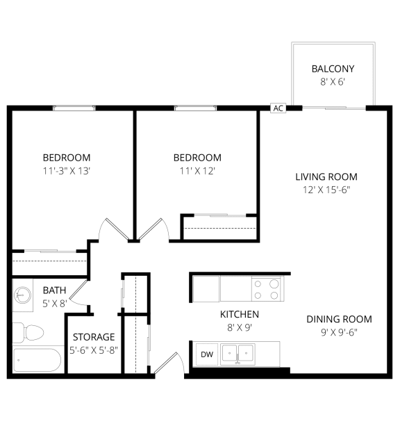 Floor Plans Windscape Apartments in Williston, ND Weidner