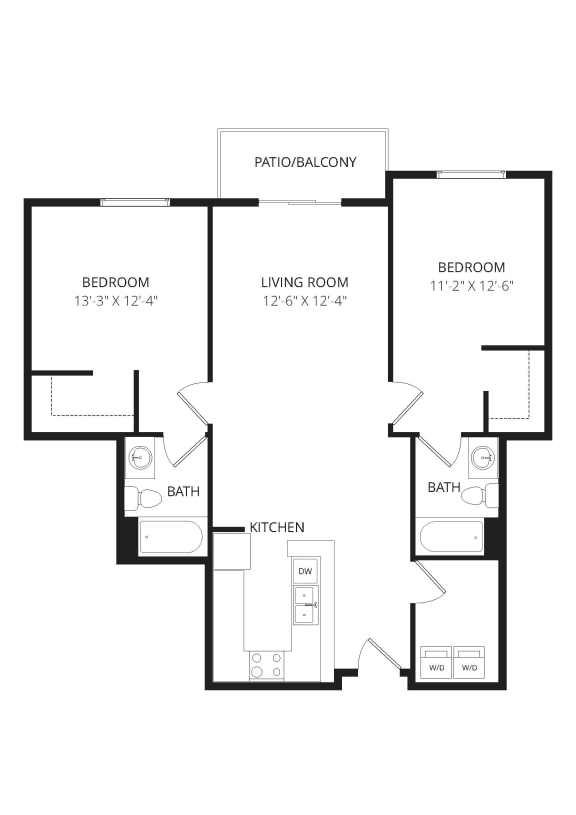a floor plan of a bedroom apartment