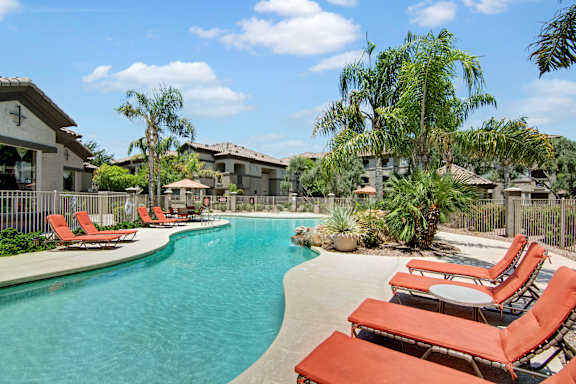 take a dip in the resort style pool