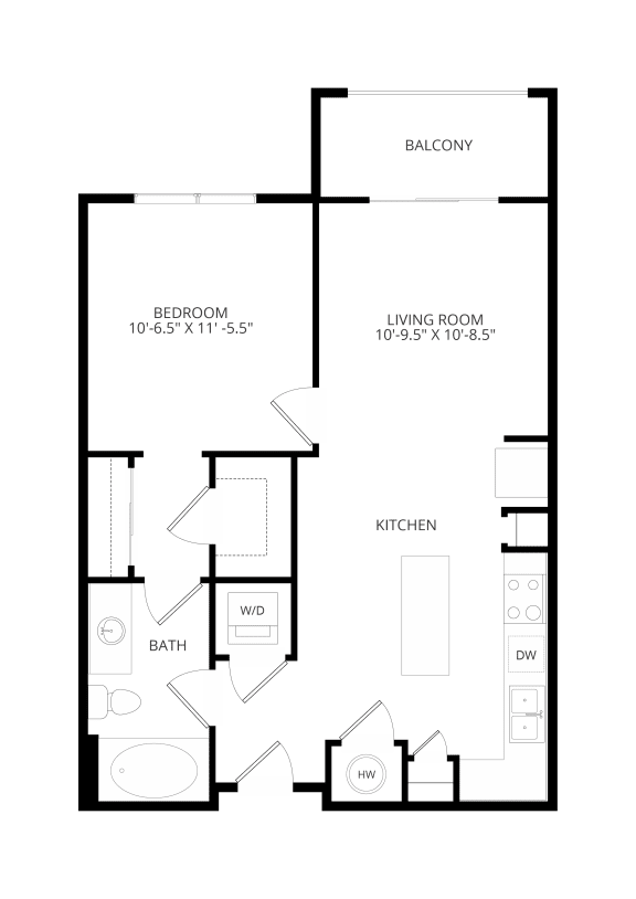 Florence at the Harbor one bedroom apartment