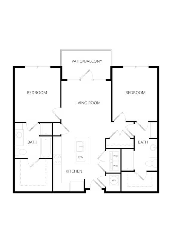 a floor plan of a house with bedrooms and a living room
