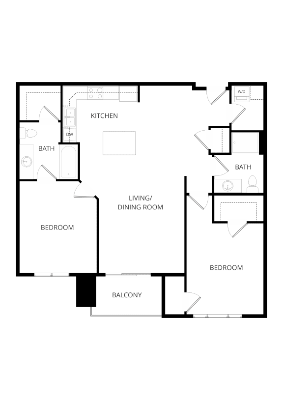 a floor plan of a house showing the bedrooms and the living room