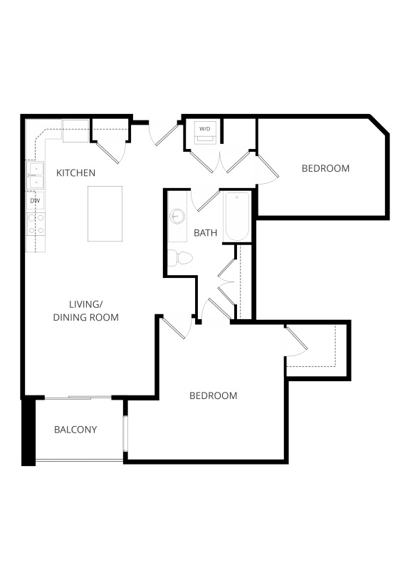 a floor plan of a house with bedrooms and a living room