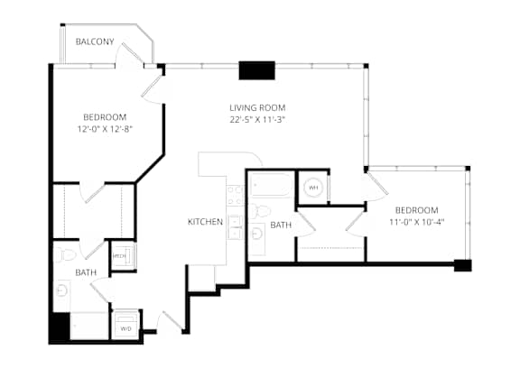 a floor plan of a house with an open floor plan and a staircase
