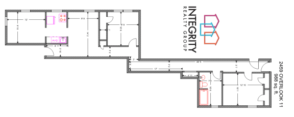 2 Bed 1 Bath Floor Plan at Integrity Cleveland Heights, Cleveland Heights, Ohio