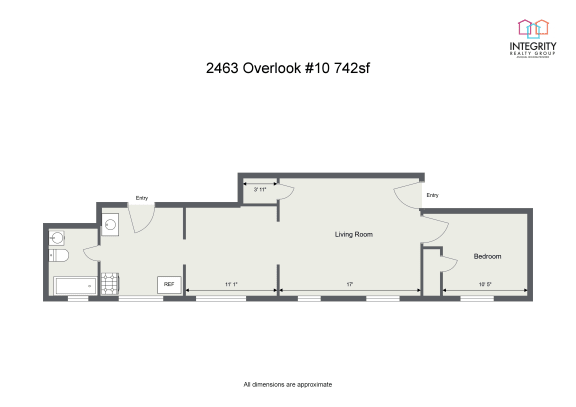 Floor Plan  Overlook 2459 &amp; 63   1 Bedroom 1 Bath at Integrity Cleveland Heights, Cleveland Heights, OH