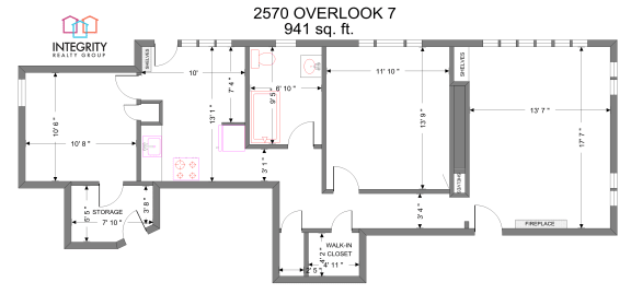 Floor Plan  Overlook 2570, 2 Bedroom 1 Bath at Integrity Cleveland Heights, Cleveland Heights