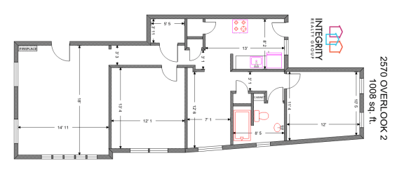2 Bedroom 1 Bath Floorplan at Integrity Cleveland Heights, Cleveland Heights, Ohio