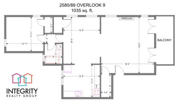 Floor Plan  2 Bedroom 1 Bath Floorplan at Integrity Cleveland Heights, Cleveland Heights, OH, 44106