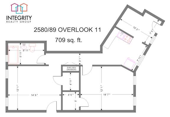 1 Bed 1 Bath Floor Plan at Integrity Cleveland Heights, Ohio, 44106