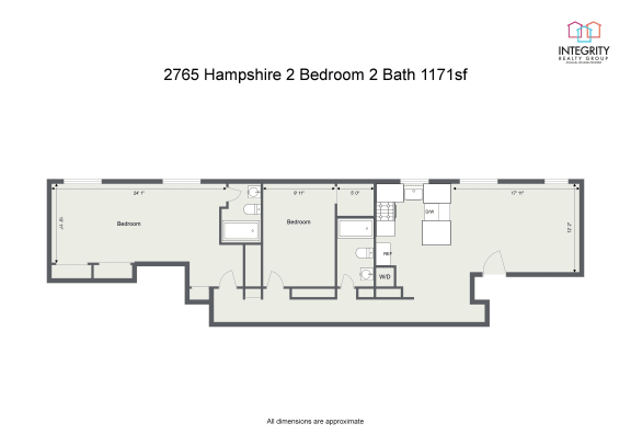 Floor Plan  Hampshire 2765  2 Bedroom 2 Bath at Integrity Cleveland Heights, Ohio