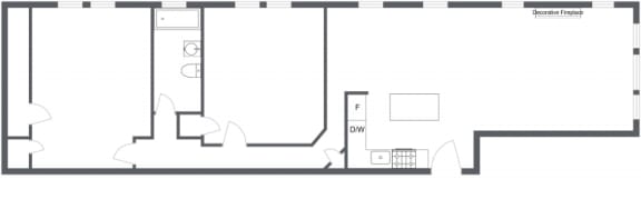Renovated 2ed 1 Bath 1150 Sq. Ft floor plan