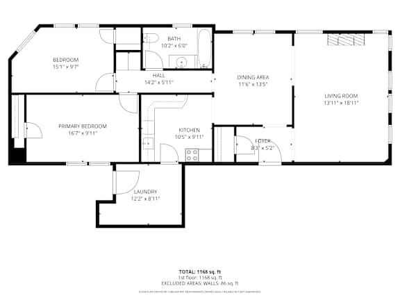 A black and white image of a floor plan for a house.