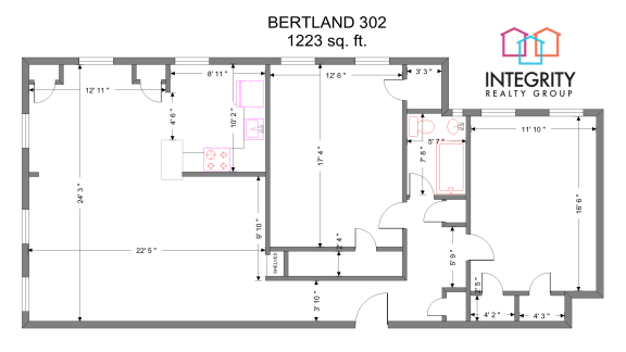 1 Bedroom 1 Bath Floor Plan at Integrity Cleveland Heights, Cleveland Heights, Ohio