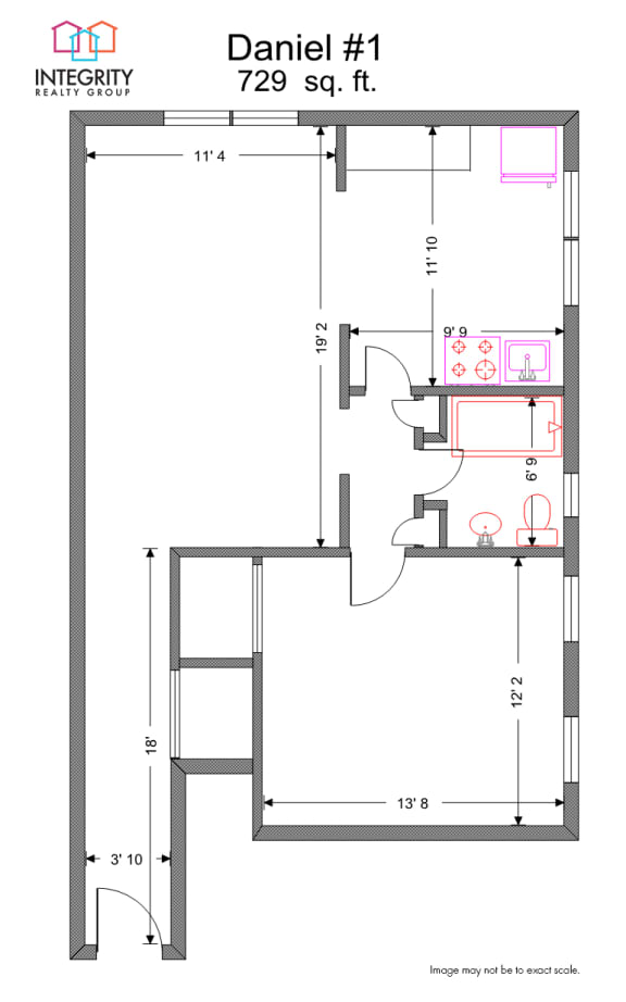The Daniel 1 Bedroom 1 Bath at Integrity Gold Coast, Cleveland, Ohio