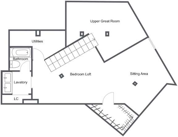 Top floor of a duplex 2 bedroom 2.5 bath apartment