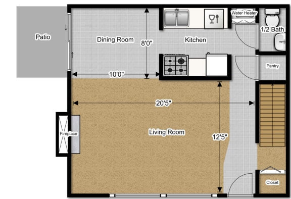 3 bedroom 1st floor at Huntington Hills Townhomes, Integrity Realty, Stow, OH