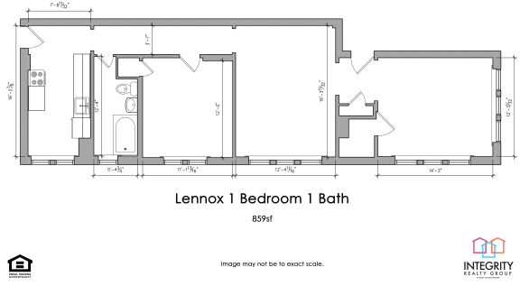 1 Bedroom 1 Bath Floor Plan at Integrity Cleveland Heights, Cleveland Heights