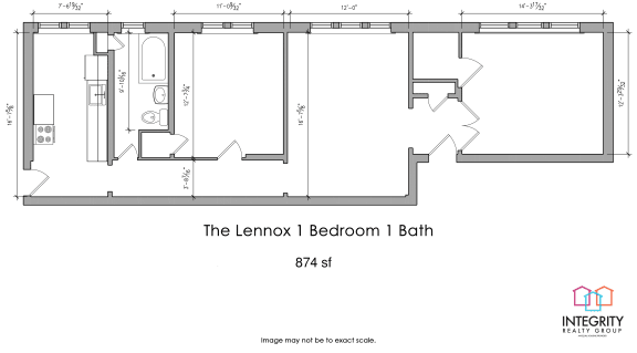1 Bed 1 Bath Floor Plan at Integrity Cleveland Heights, Cleveland Heights, Ohio