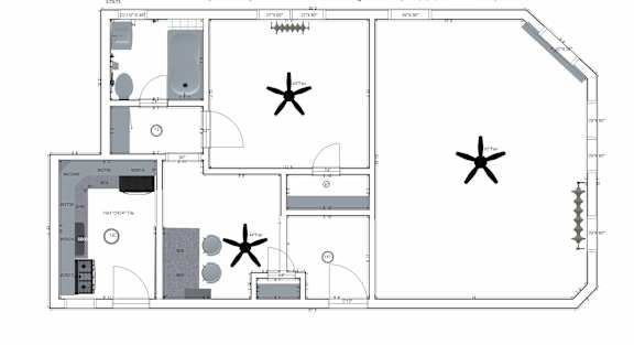 1 Bedroom 1 Bath 663 Sq. Ft. Lewis Front Floor Plan at Heights Collection Apartments, Cleveland Heights, OH 44106