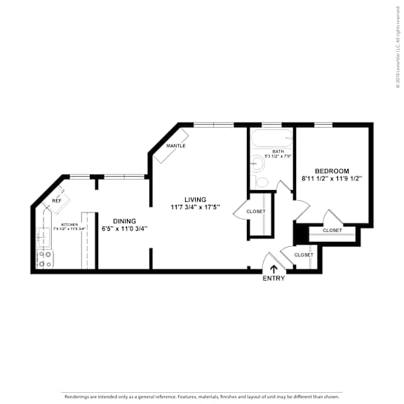 1 Bedroom modified apartment at Heights Collection Apartments, Cleveland Heights