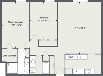 22A. 2 Bedroom / 2 Bath A 1199 Sq. Ft Floor Plan at Old Green Place Apartments, Integrity Realty LLC, Beachwood, OH