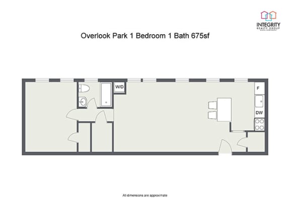 Floor Plan  Overlook Park 1 Bedroom 1 Bath A at Integrity Cleveland Heights, Ohio
