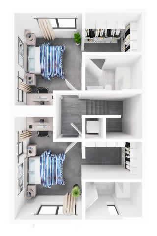 A series of images showing a top-down view of a room with furniture and decor.