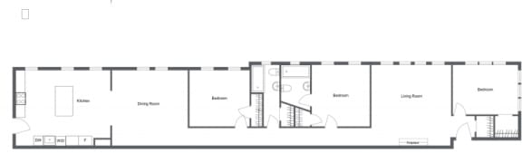 Pasadena 3 Bedroom 3 Bath Floor Plan at Integrity Cleveland Heights, Cleveland Heights, 44106